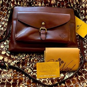 NWTS! Patricia Nash Vintage Vegetable Tan Kirby Crossbody Bag, Rich Cocoa